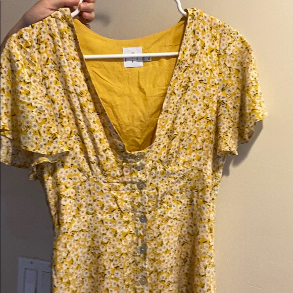 Princess Polly Dresses Princess Polly Yellow Floral Mini Dress